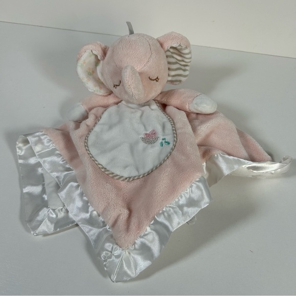 Pink Elephant Lovey Douglas Cuddle Toys Lil Snuggler Pink White Security Blanket - Picture 2 of 5